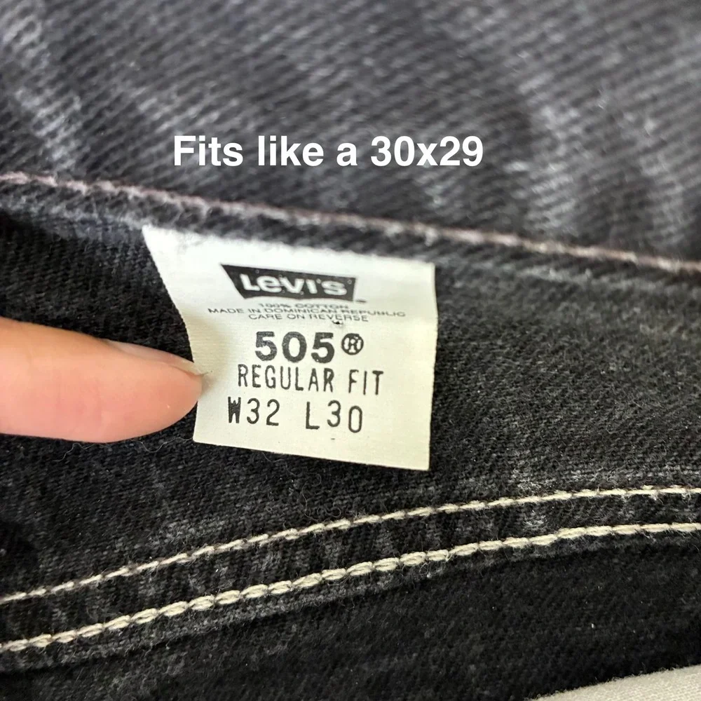 Vintage Y2K Levi's 505 Black Denim Straight Jeans Men's Size 30x29